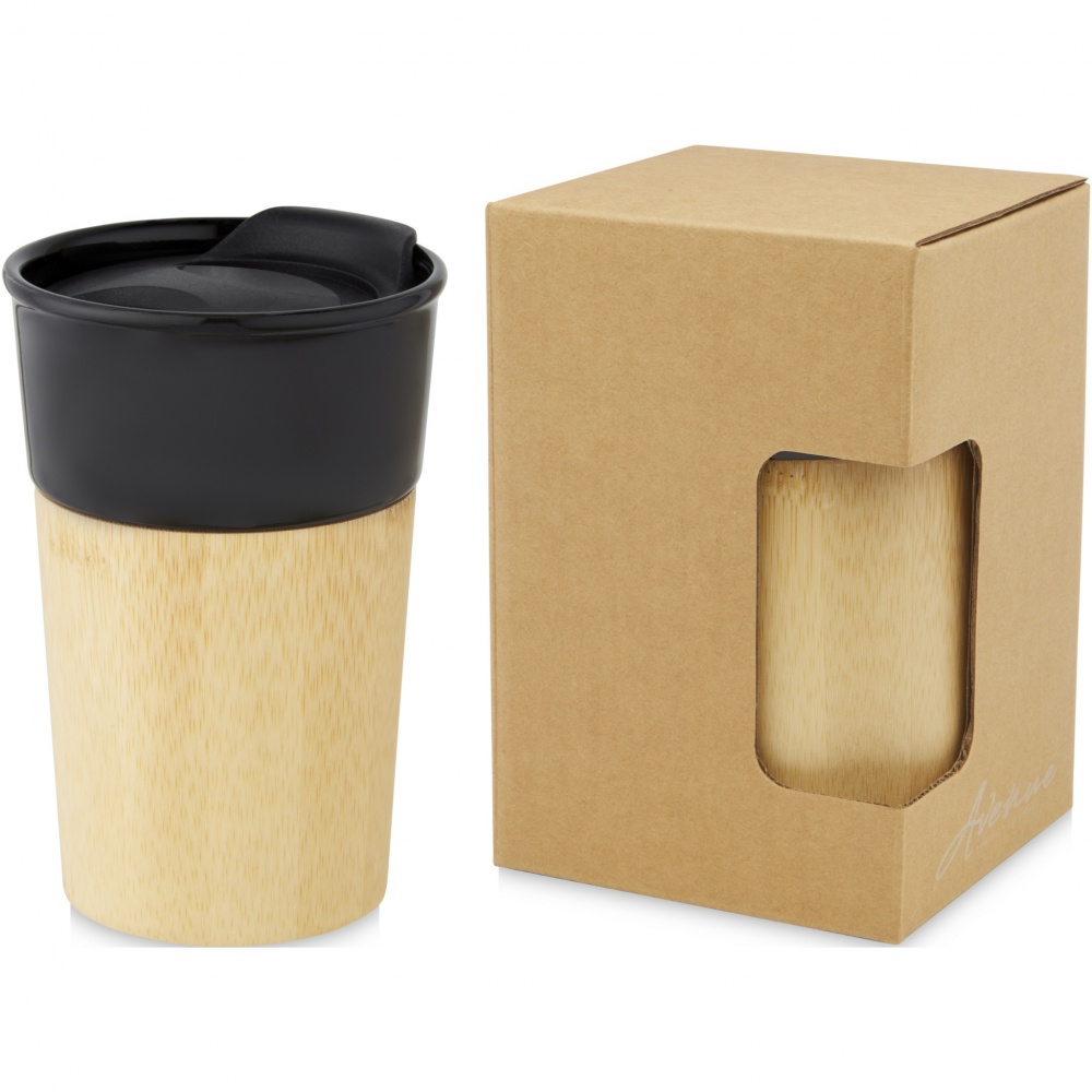 Logo trade promotional items picture of: Pereira 320 ml porcelain mug with bamboo outer wall